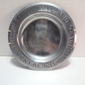 Vintage Pewter Plate Eales 1779 Wall Hanging 9"